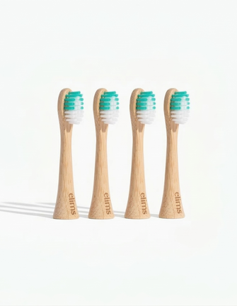 ELIMS bamboo electric toothbrush replacement heads, 4-pack, aqua, compatible with Philips Sonicare electric toothbrushes