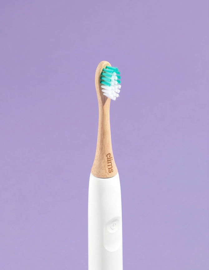 ELIMS bamboo electric toothbrush replacement heads, 4-pack, aqua, compatible with Philips Sonicare electric toothbrushes