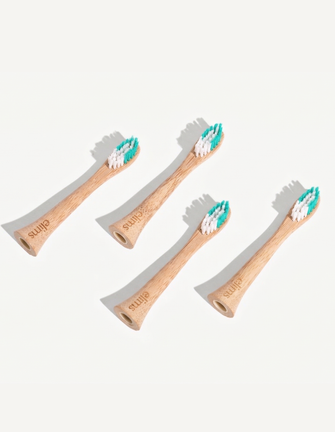 ELIMS bamboo electric toothbrush replacement heads, 4-pack, aqua, compatible with Philips Sonicare electric toothbrushes