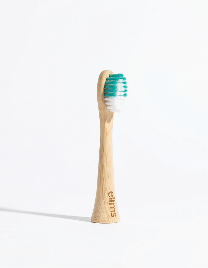 ELIMS bamboo electric toothbrush replacement heads, 4-pack, aqua, compatible with Philips Sonicare electric toothbrushes