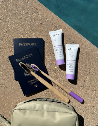 ELIMS lavender vanilla mint toothpaste in travel size