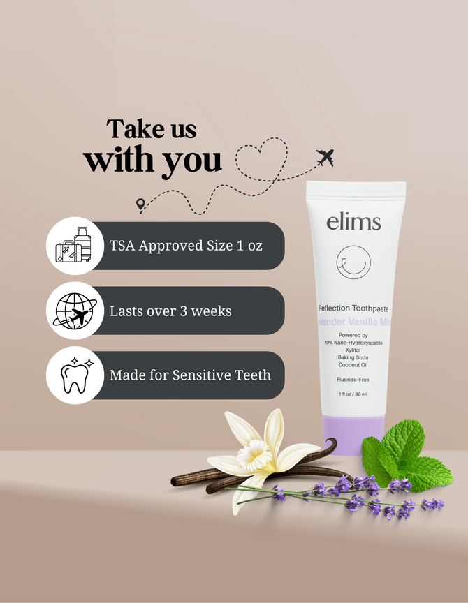 Elims Toothpaste HOME & AWAY: 10% Nano-Hydroxyapatite Whitening Toothpaste | Fluoride ...