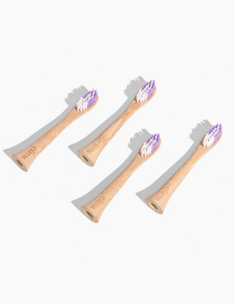 Beautiful and sustainable bamboo electric toothbrush heads in a four pack. Compatible with Philips Sonicare electric toothbrushes. 4-pack of ELIMS bamboo electric toothbrush replacement heads compatible with Philips Sonicare.